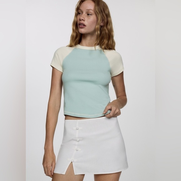 Mango Dresses & Skirts - Mango White Mini Skirt with decorative buttons NWT
